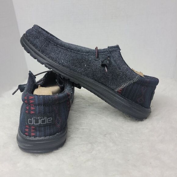 Hey Dude Men's Wally Funk Wool Black Aztec  Men’s Shoes Size 9 US 42 EUR - Picture 5 of 10